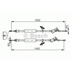 1 987 477 222 BOSCH Трос, стояночная тормозная система