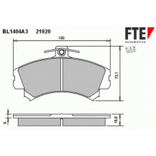 BL1404A3 FTE Комплект тормозных колодок, дисковый тормоз