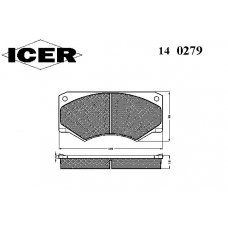 140279 ICER Комплект тормозных колодок, дисковый тормоз