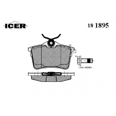 181895 ICER Комплект тормозных колодок, дисковый тормоз