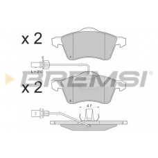 BP2868 BREMSI Комплект тормозных колодок, дисковый тормоз