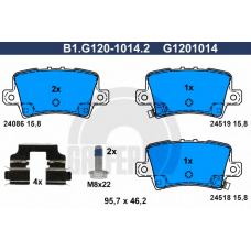 B1.G120-1014.2 GALFER Комплект тормозных колодок, дисковый тормоз