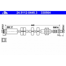 24.5112-0445.3 ATE Тормозной шланг