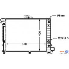 8MK 376 705-611 HELLA Радиатор, охлаждение двигателя