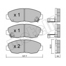 22-0384-0 METELLI Комплект тормозных колодок, дисковый тормоз