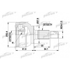 PCV1431 PATRON Шарнирный комплект, приводной вал