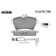 181678-700 ICER Комплект тормозных колодок, дисковый тормоз