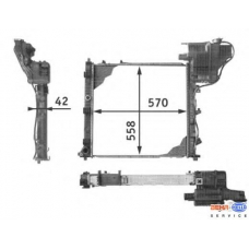 8MK 376 721-651 HELLA Радиатор, охлаждение двигателя