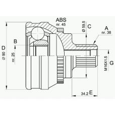 CVJ5119.10 OPEN PARTS Шарнирный комплект, приводной вал