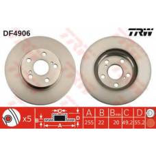 DF4906 TRW Тормозной диск