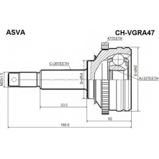CHR-VGRA47 ASVA Шарнирный комплект, приводной вал