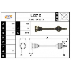 L2212 SNRA Приводной вал