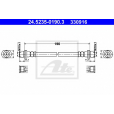 24.5235-0190.3 ATE Тормозной шланг