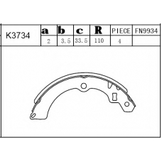 K3734 ASIMCO Комплект тормозных колодок