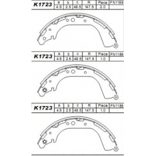 K1723 ASIMCO Комплект тормозных колодок