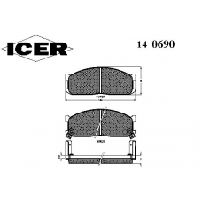 140690 ICER Комплект тормозных колодок, дисковый тормоз