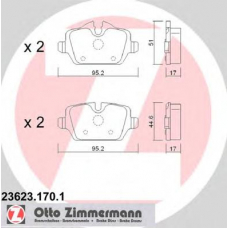 23623.170.1 ZIMMERMANN Комплект тормозных колодок, дисковый тормоз