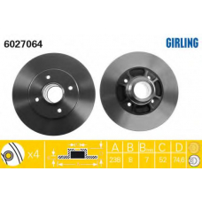 6027064 GIRLING Тормозной диск