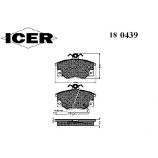 180439 ICER Комплект тормозных колодок, дисковый тормоз