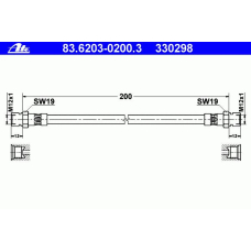 83.6203-0200.3 ATE Тормозной шланг