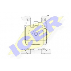 182092 ICER Комплект тормозных колодок, дисковый тормоз
