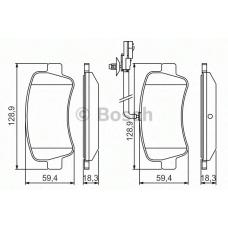 0 986 494 500 BOSCH Комплект тормозных колодок, дисковый тормоз