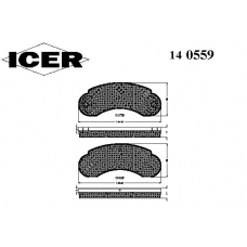 140559 ICER Комплект тормозных колодок, дисковый тормоз