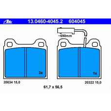 13.0460-4045.2 ATE Колодки тормозные