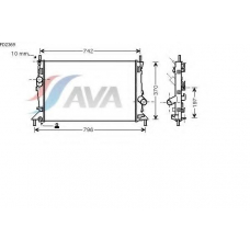 FD2369 AVA Радиатор, охлаждение двигателя