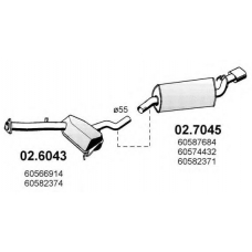 02.7045 ASSO Глушитель выхлопных газов конечный