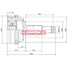 6999 KAMOKA Шарнирный комплект, приводной вал