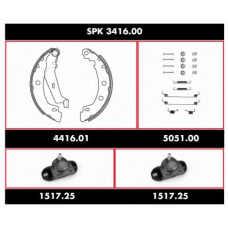 SPK 3416.00 ROADHOUSE Комплект тормозов, барабанный тормозной механизм