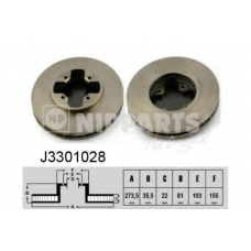 J3301028 NIPPARTS Тормозной диск