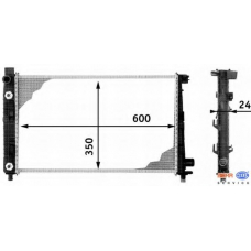 8MK 376 713-054 HELLA Радиатор, охлаждение двигателя