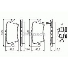 0 986 494 642 BOSCH Комплект тормозных колодок, дисковый тормоз