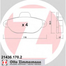 21436.170.2 ZIMMERMANN Комплект тормозных колодок, дисковый тормоз