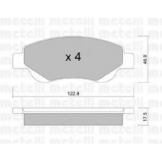 22-0637-0 METELLI Комплект тормозных колодок, дисковый тормоз