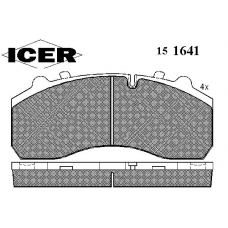 151641 ICER Комплект тормозных колодок, дисковый тормоз