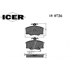 180726 ICER Комплект тормозных колодок, дисковый тормоз