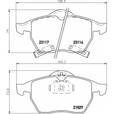 8DB 355 008-041 HELLA Комплект тормозных колодок, дисковый тормоз