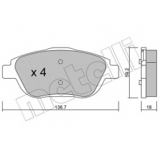 22-0852-0 METELLI Комплект тормозных колодок, дисковый тормоз