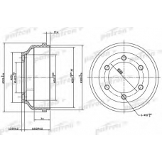 PDR1068 PATRON Тормозной барабан