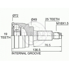 OJ-0717 InterParts Шарнирный комплект, приводной вал