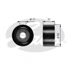 T36084 GATES Паразитный / ведущий ролик, поликлиновой ремень