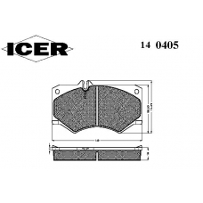 140405 ICER Комплект тормозных колодок, дисковый тормоз