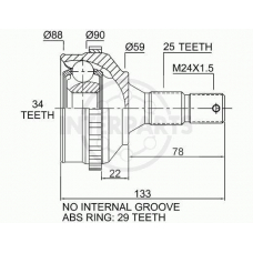 OJ-1432 InterParts Шарнирный комплект, приводной вал