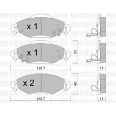 22-0421-0 METELLI Комплект тормозных колодок, дисковый тормоз