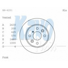 BR-4201 KAVO PARTS Тормозной диск