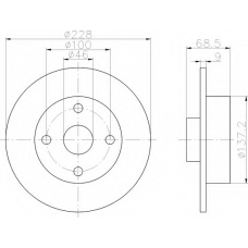 8DD 355 103-621 HELLA Тормозной диск