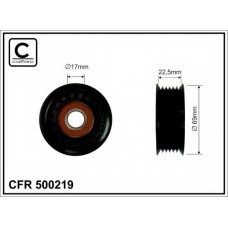 500219 CAFFARO Паразитный / ведущий ролик, поликлиновой ремень